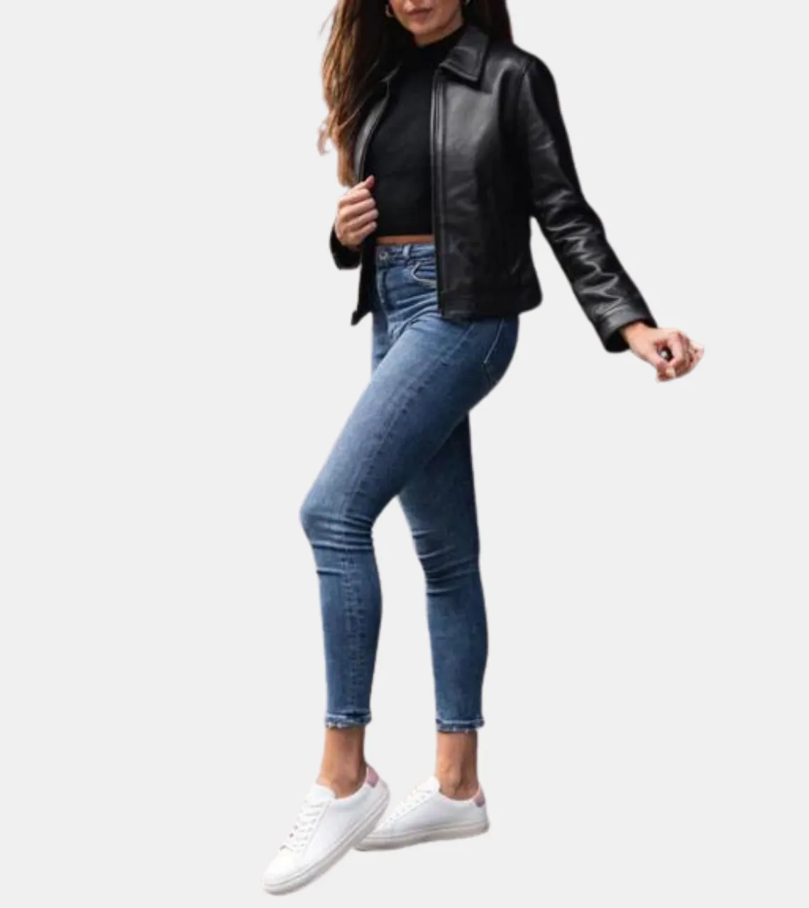Aleph Women's Black Leather Jacket