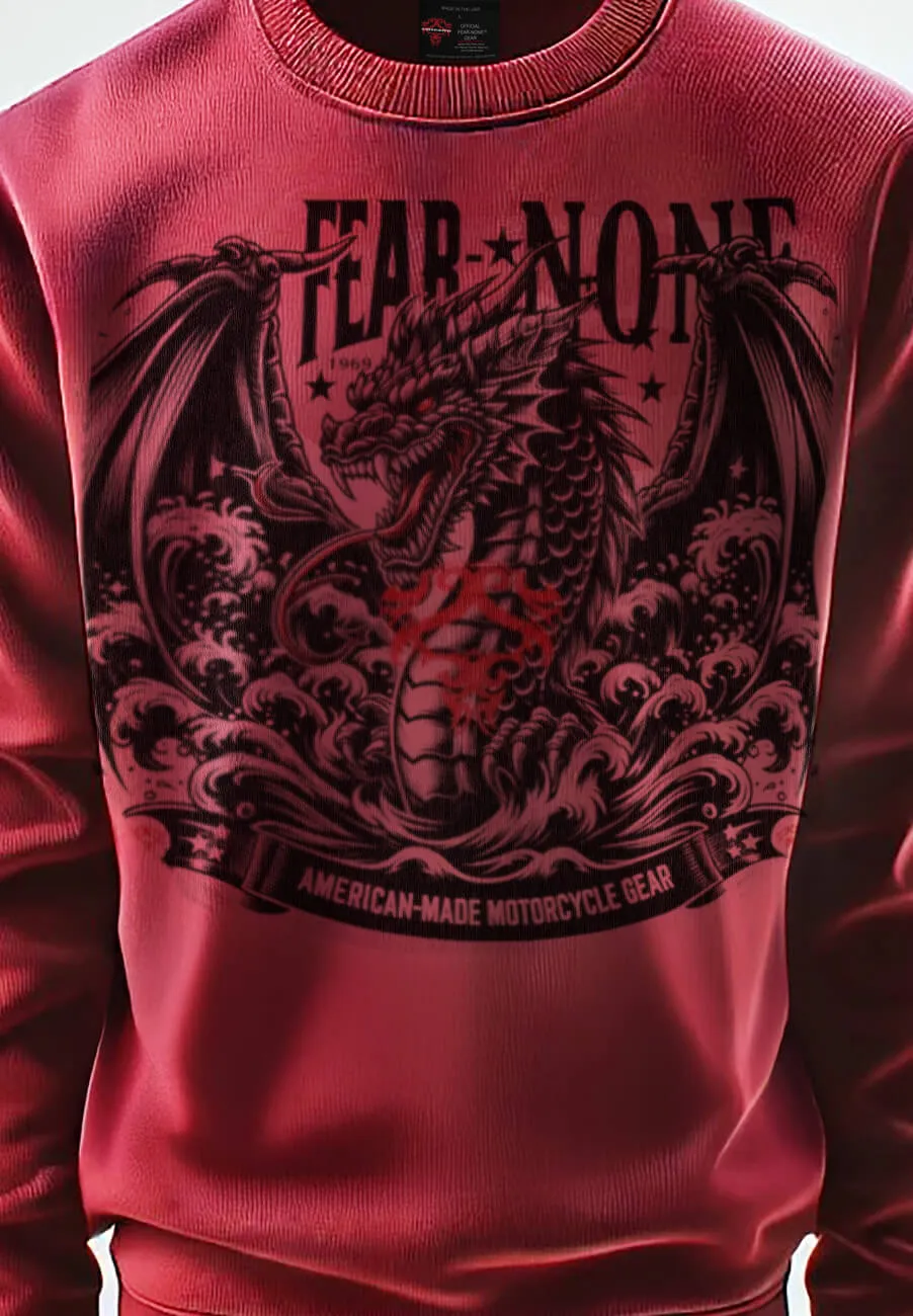 American Black Dragon Long Sleeve in Red