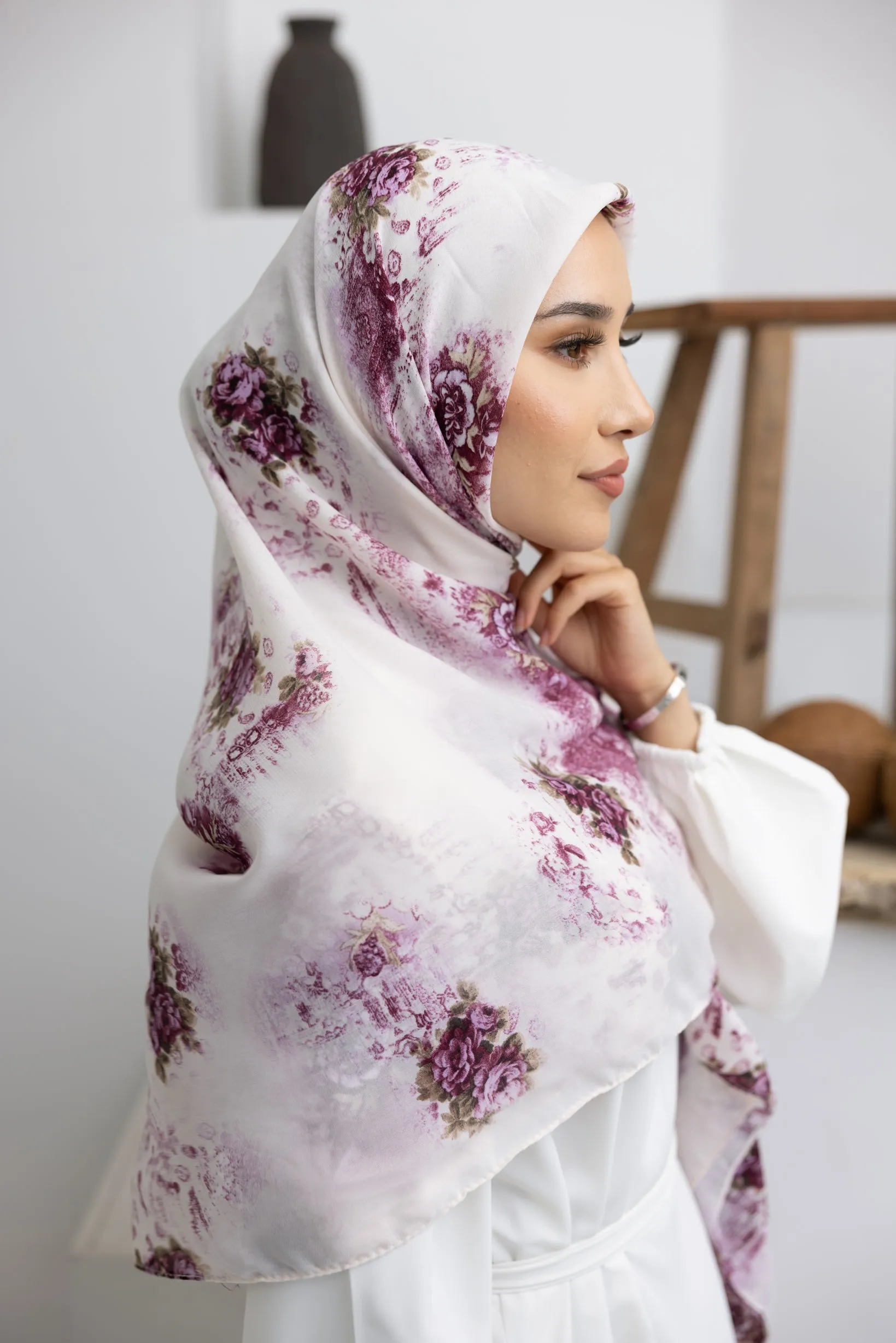 Blossom Square Print Shawl