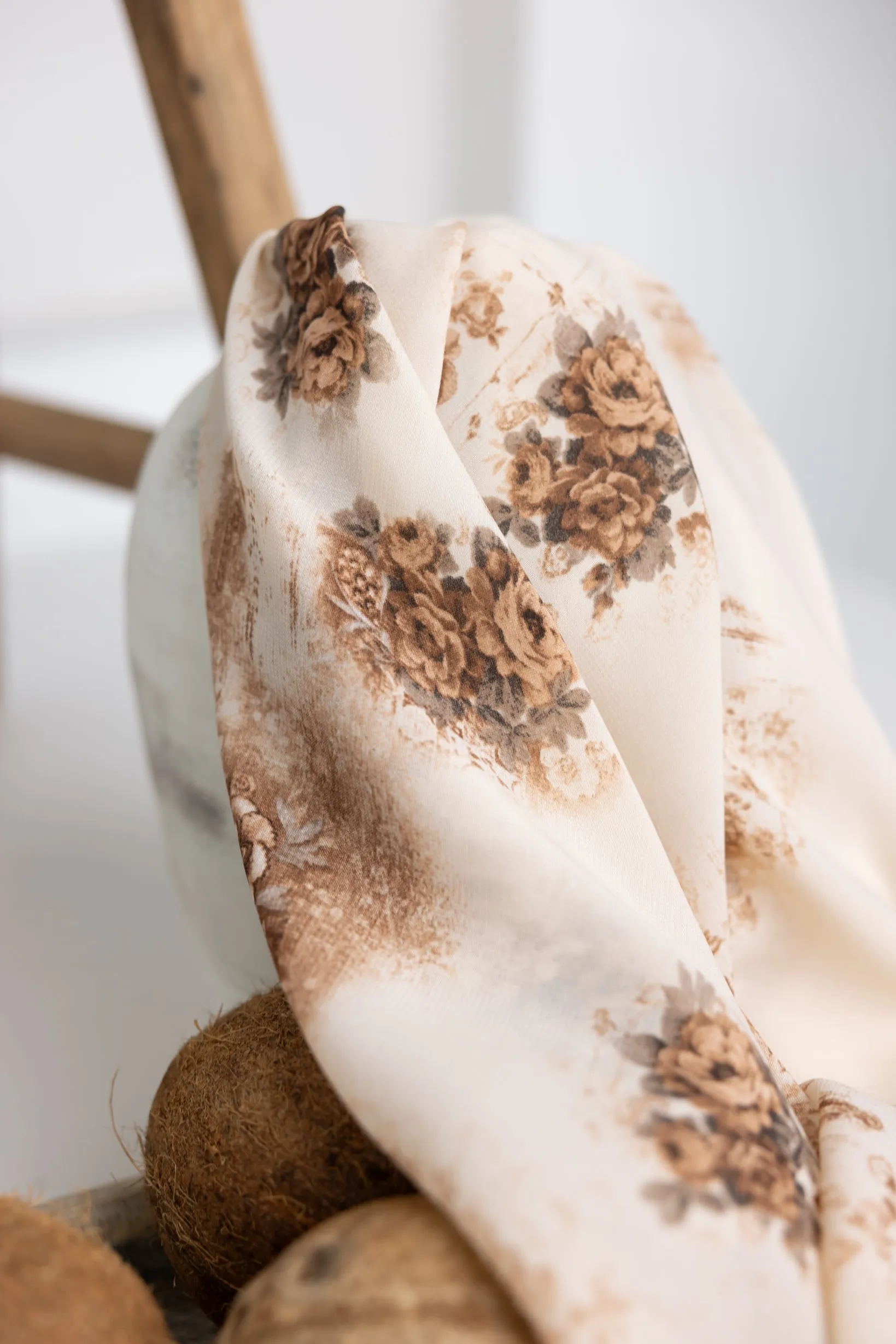 Blossom Square Print Shawl