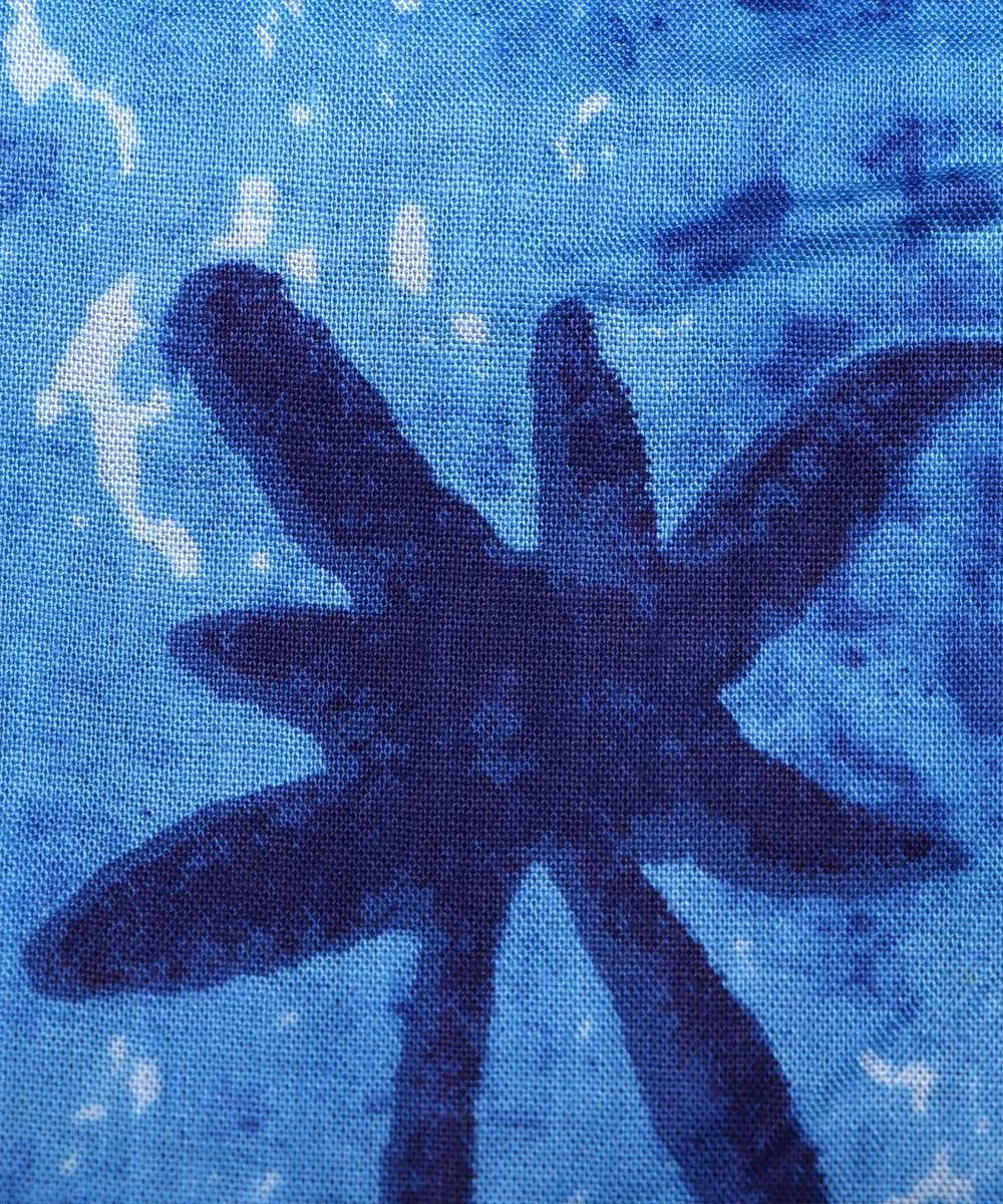 Blue Floral Print Rayon Fabric