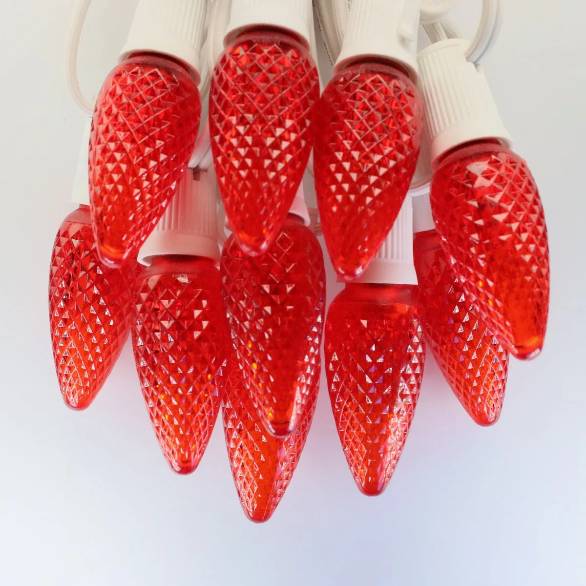 C9 Red LED Bulbs E17 Bases (SMD) (25 Pack)