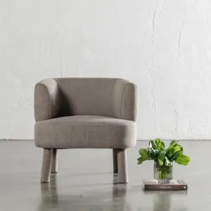 CARSON ATINA ROUNDED ARMCHAIR  |  TAUPE BASKET WEAVE