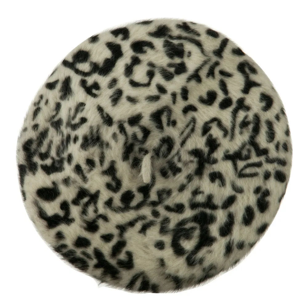 Cheetah Angora Beret