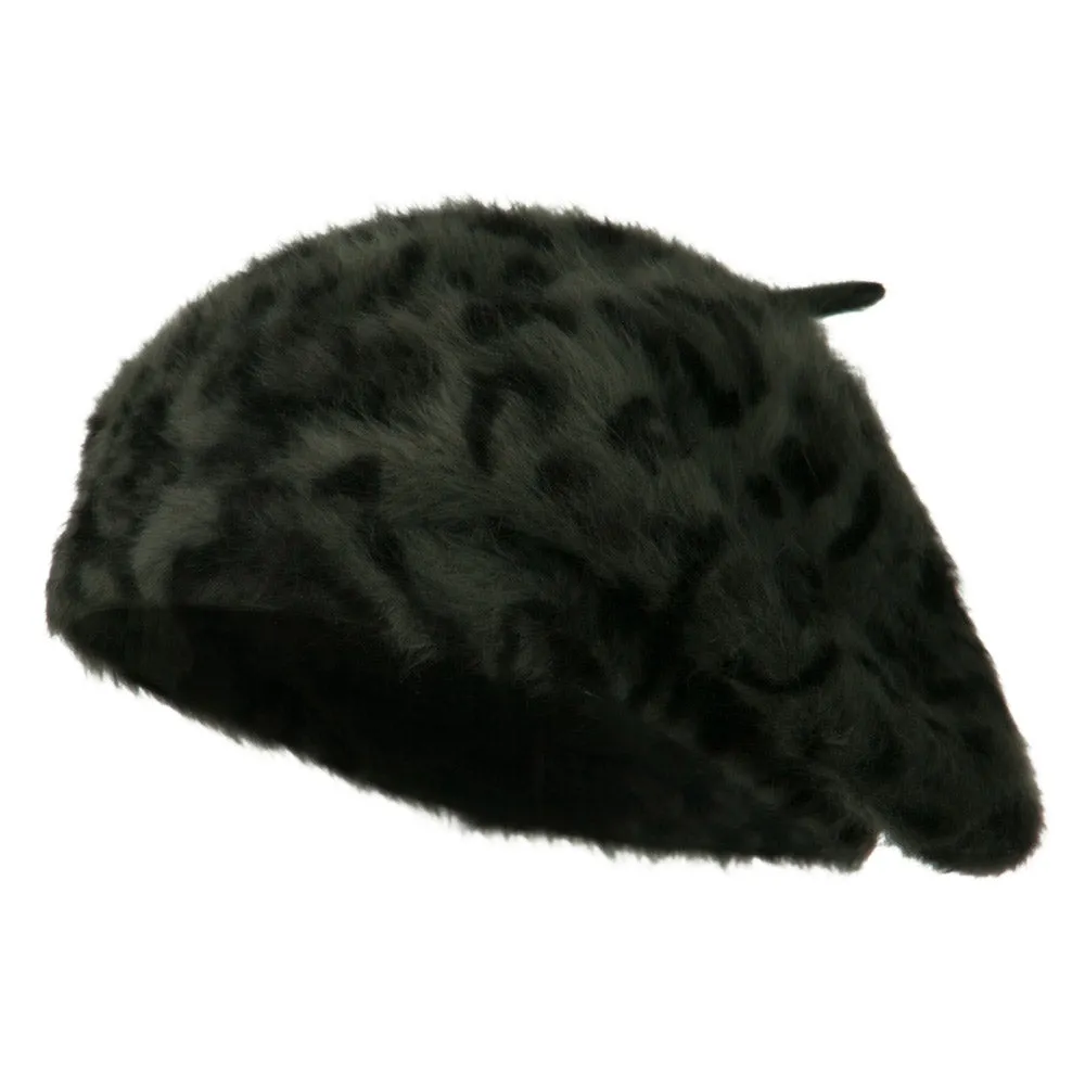 Cheetah Angora Beret