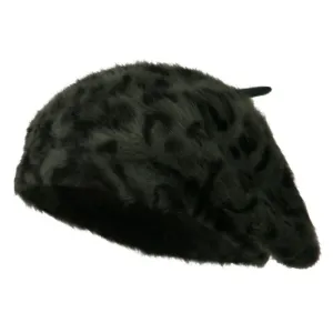 Cheetah Angora Beret