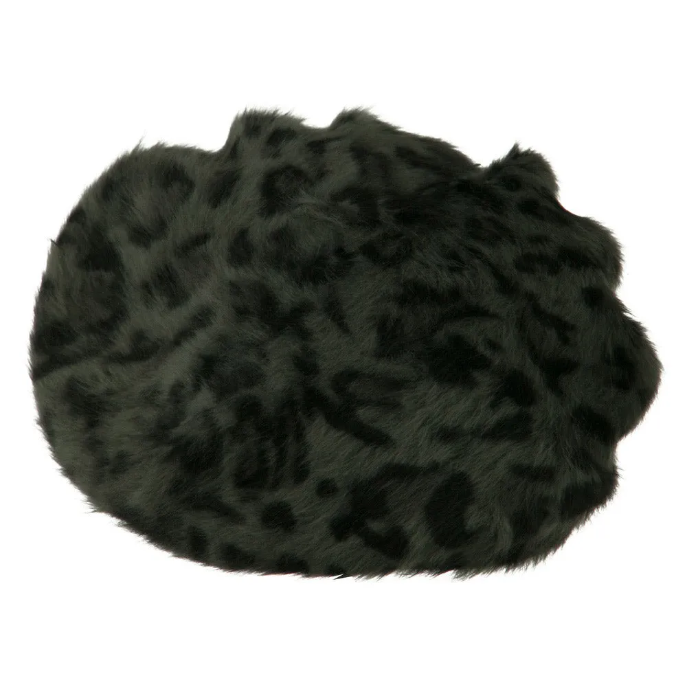 Cheetah Angora Beret