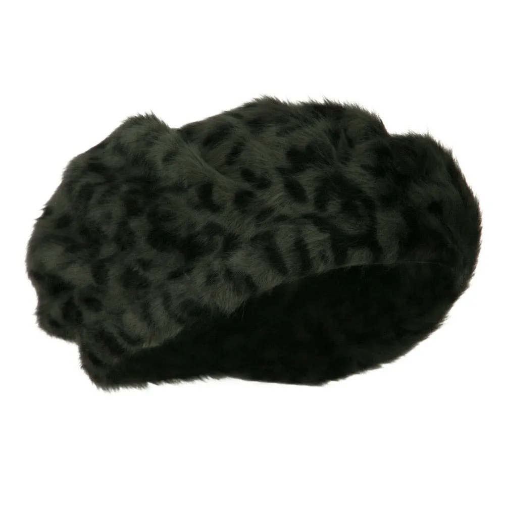 Cheetah Angora Beret