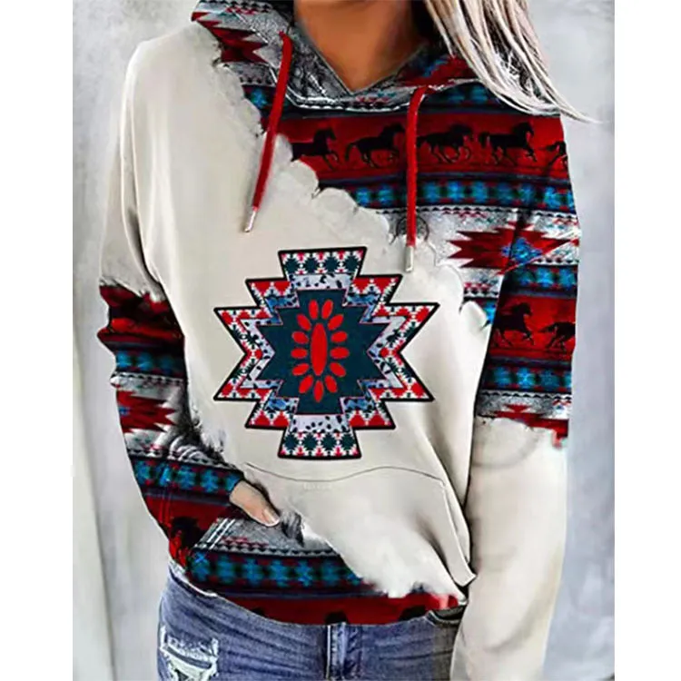 Cotton Blend Creative Attractive Glamorous Women's Print Sweater