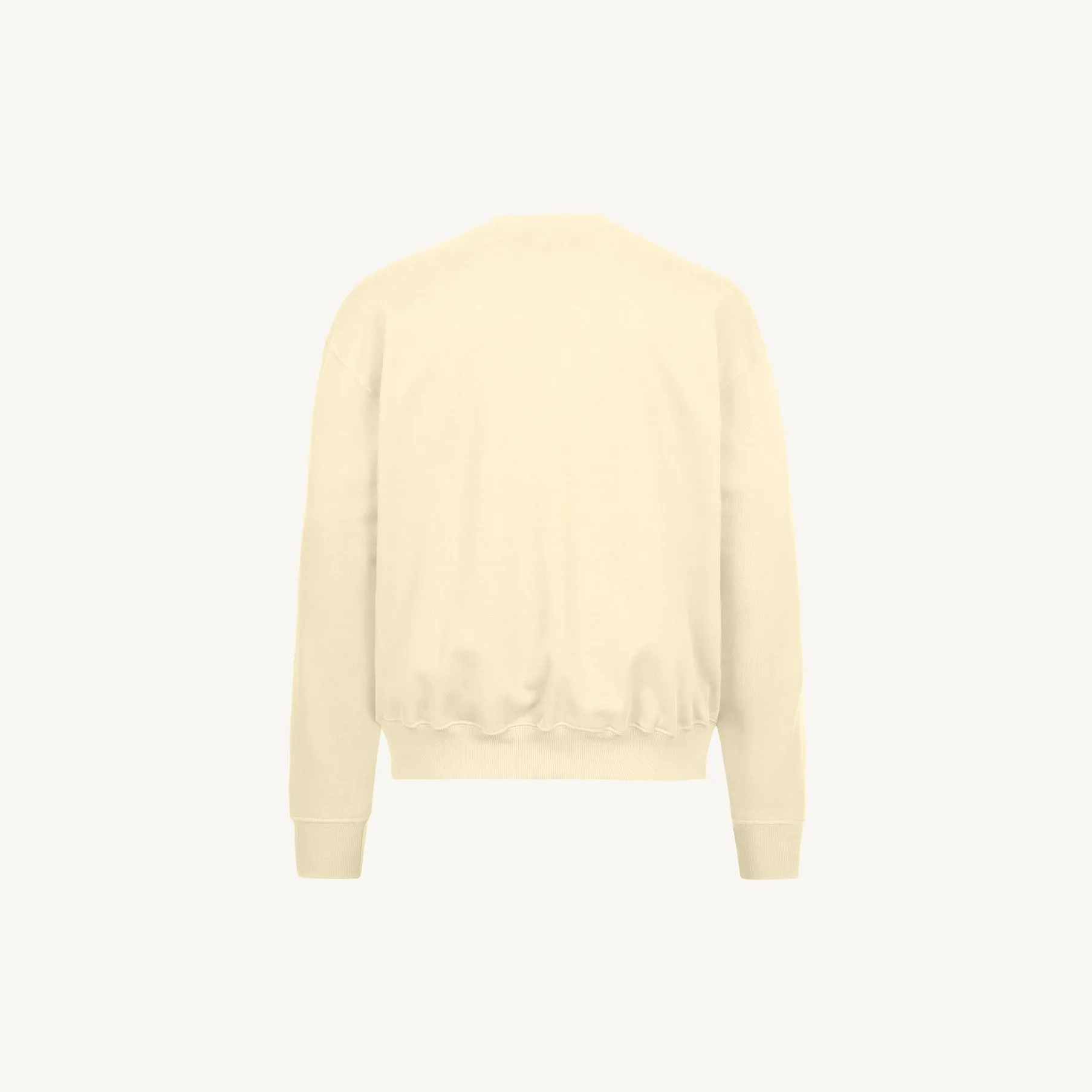 Cream Oversized Crewneck Sweater.