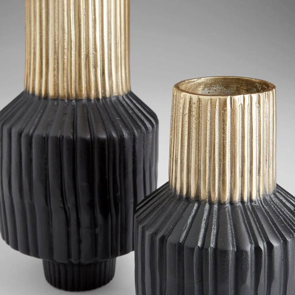 Cyan Design 10624 Allumage Vase - Matt Black And Gold - Small