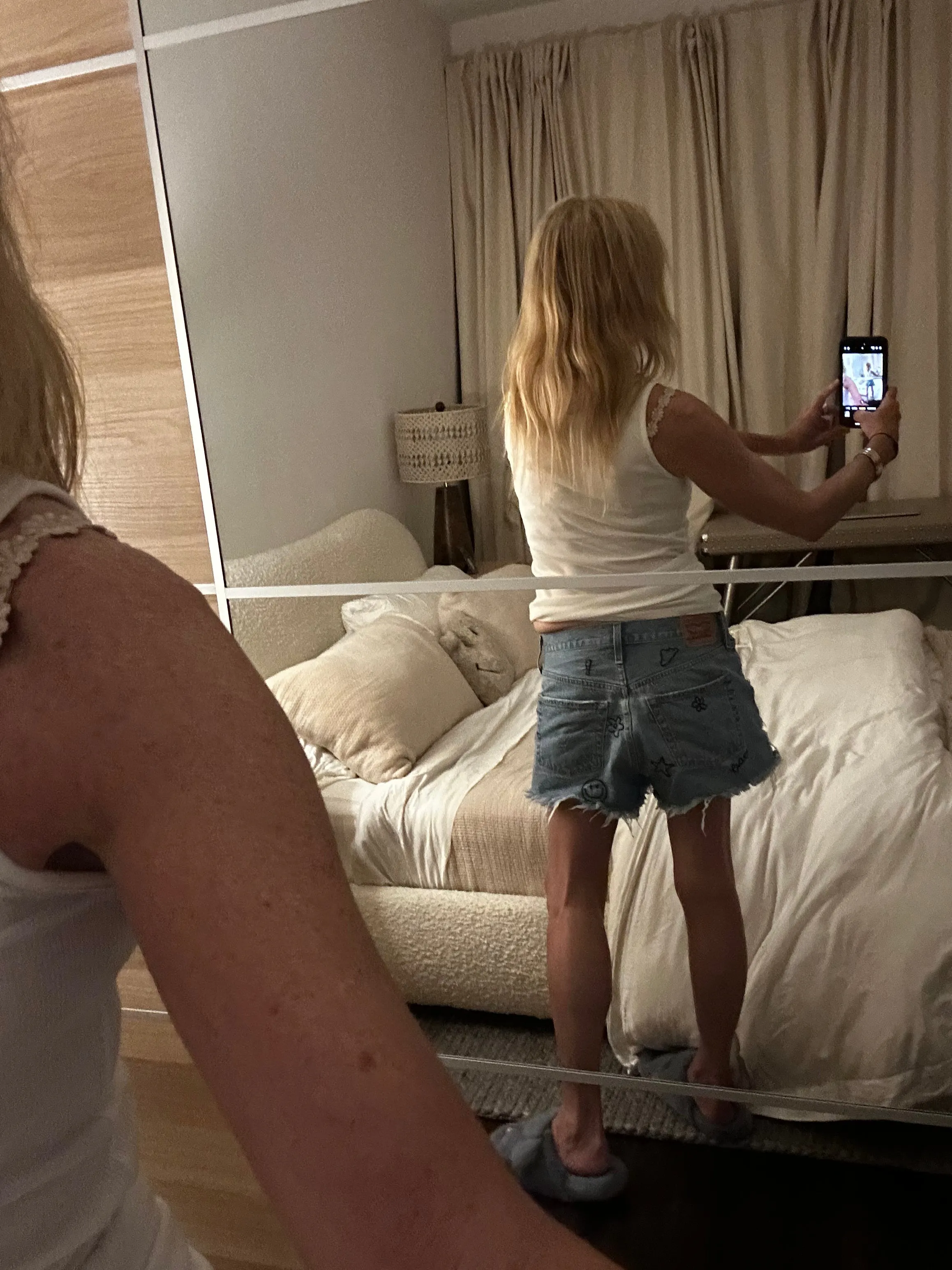 Denim Hand Embroidered Shorts - Levi's 501