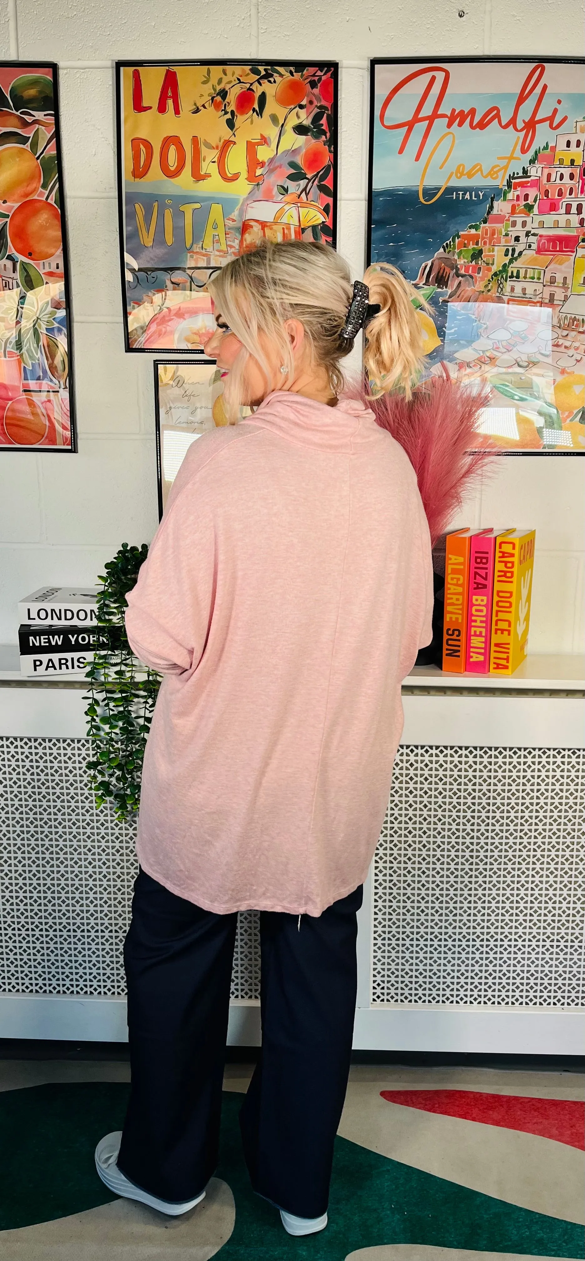 Eugenie Cowl Neck Jumper - Antique Pink
