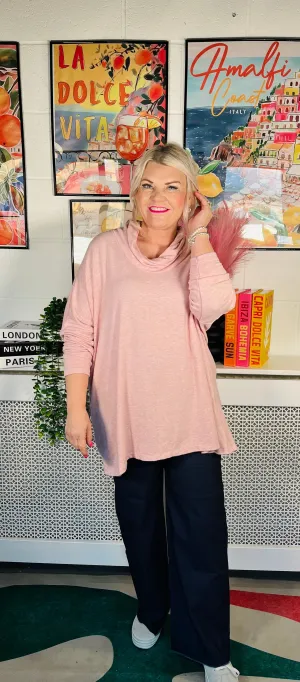 Eugenie Cowl Neck Jumper - Antique Pink