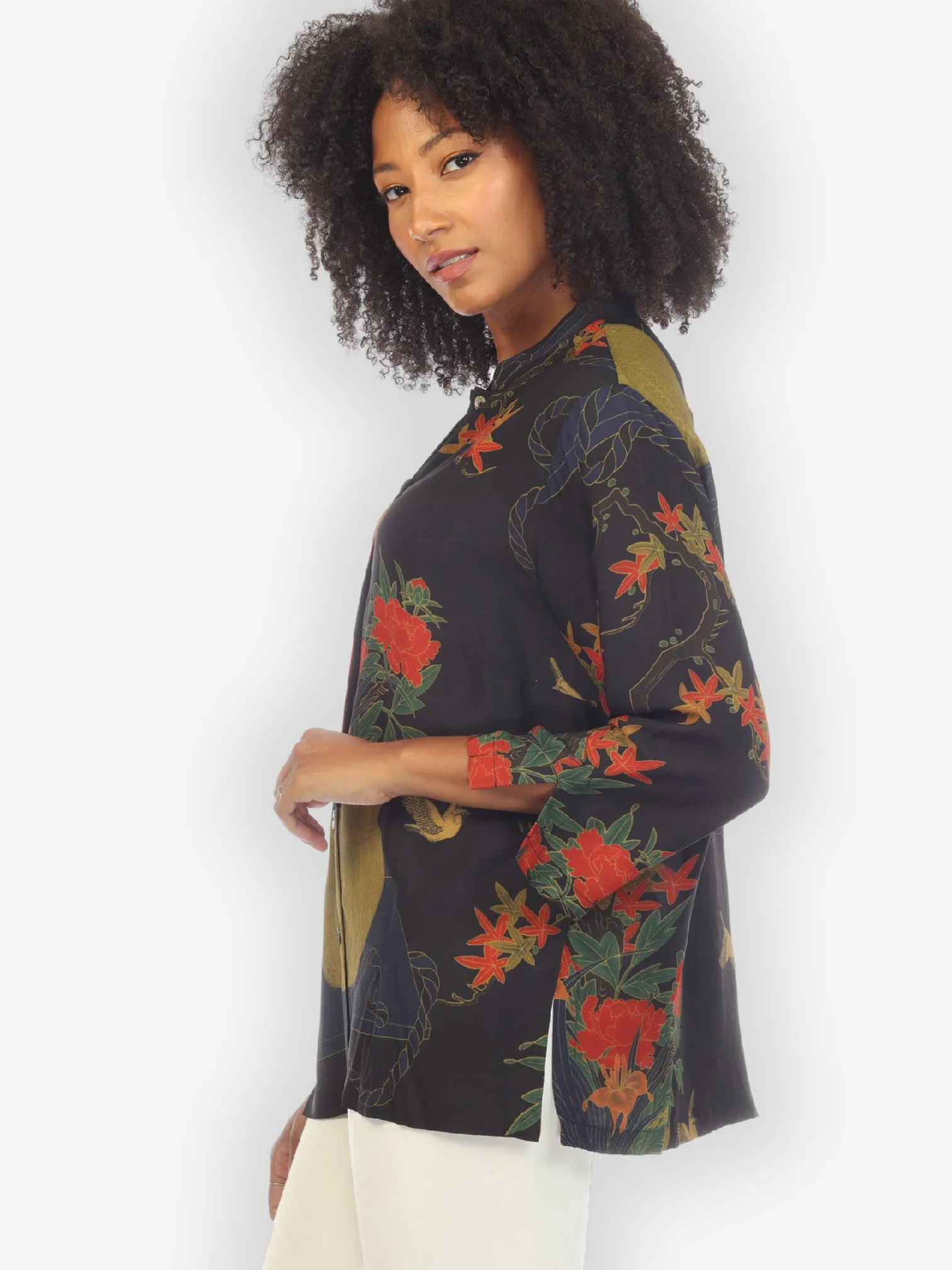 Floral Vase Rope Citron Style Blouse