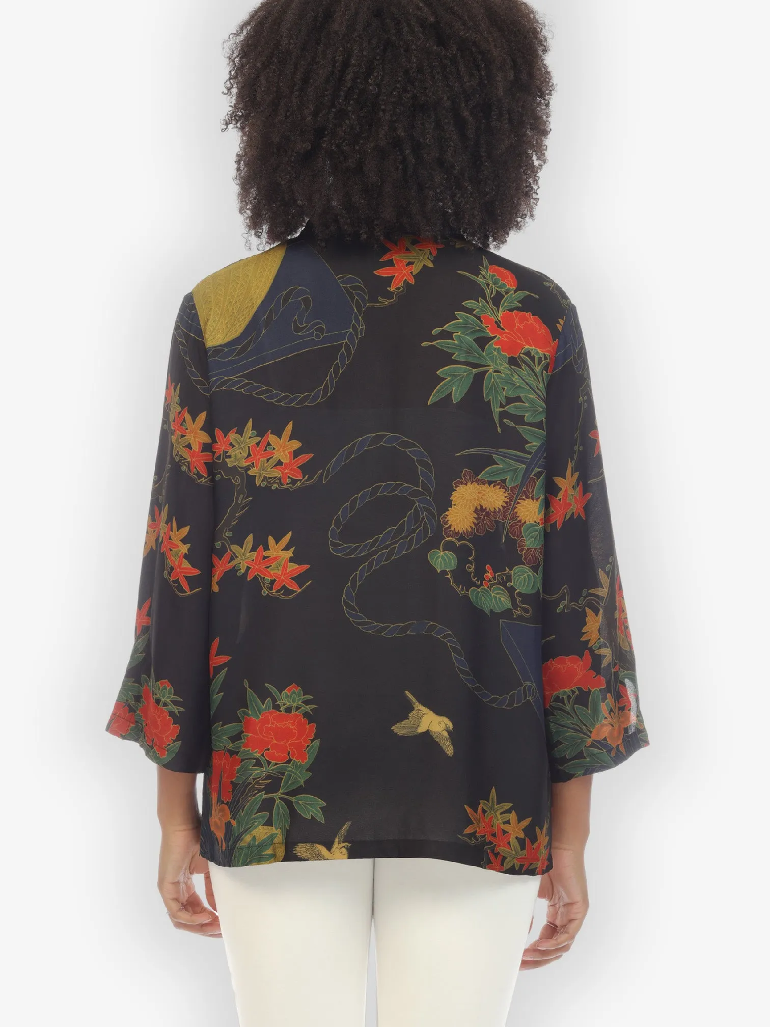 Floral Vase Rope Citron Style Blouse