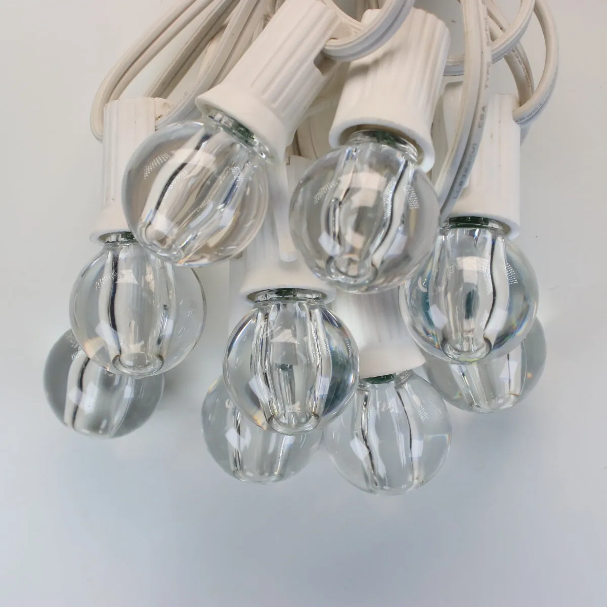 G30 Pure (Cool) White Smooth LED Bulbs E12 Bases (25 Pack)