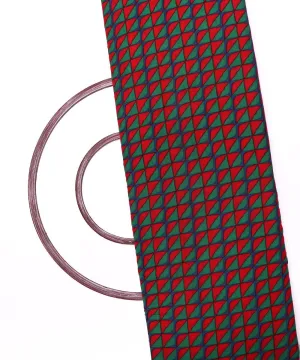 Green Colour Geometric Print Cotton Fabric
