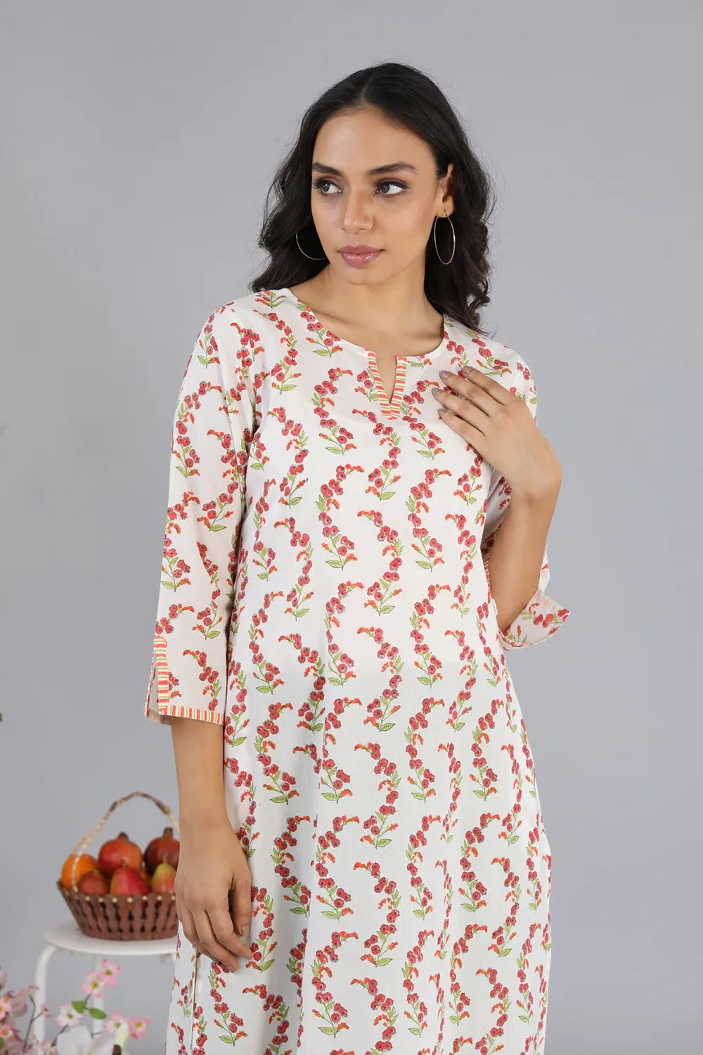 Hand block printed kurti