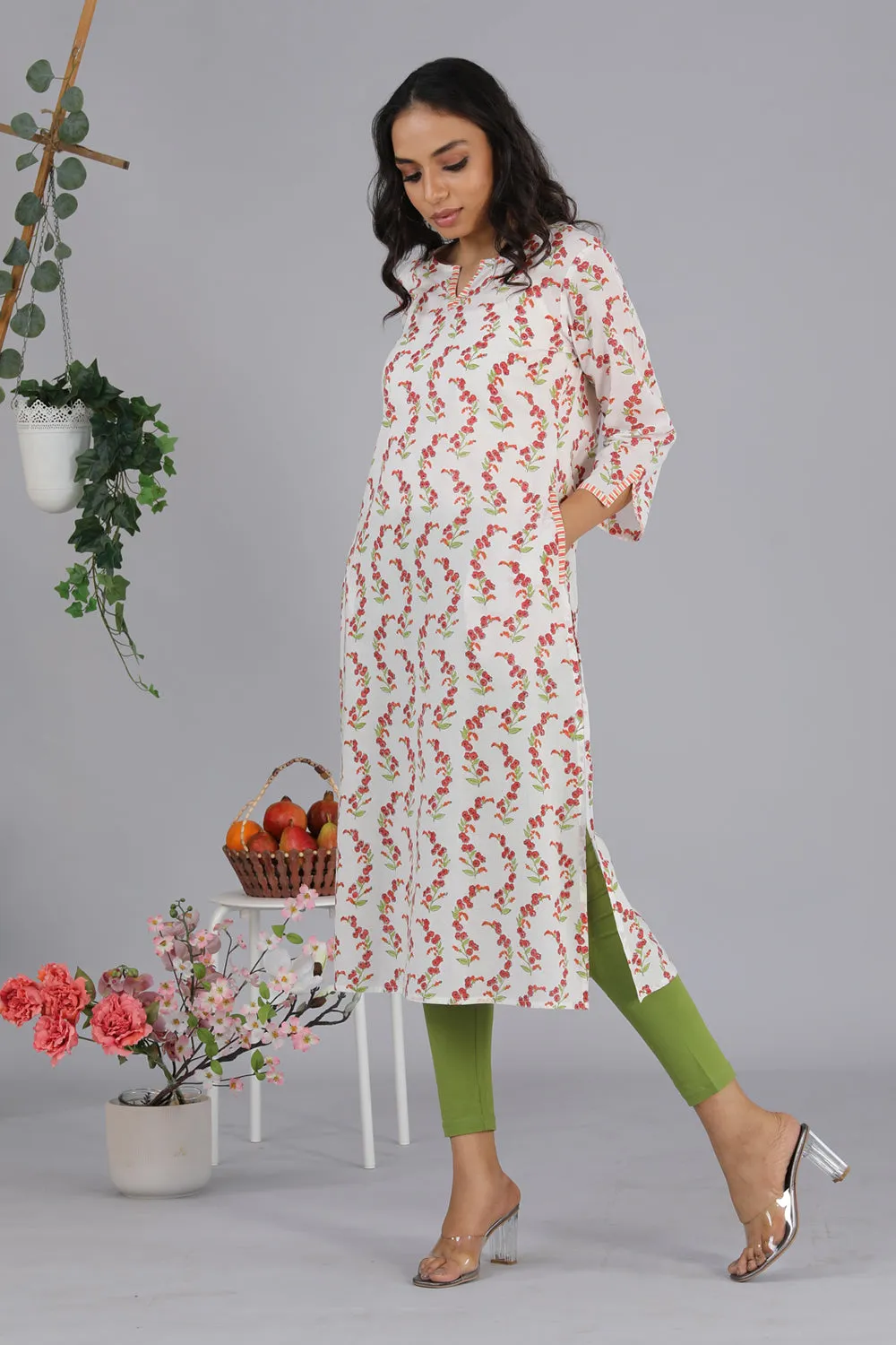 Hand block printed kurti