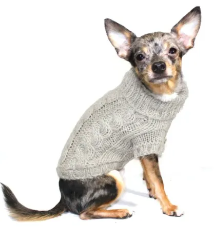 Hip Doggie Angora Cable Knit Sweater