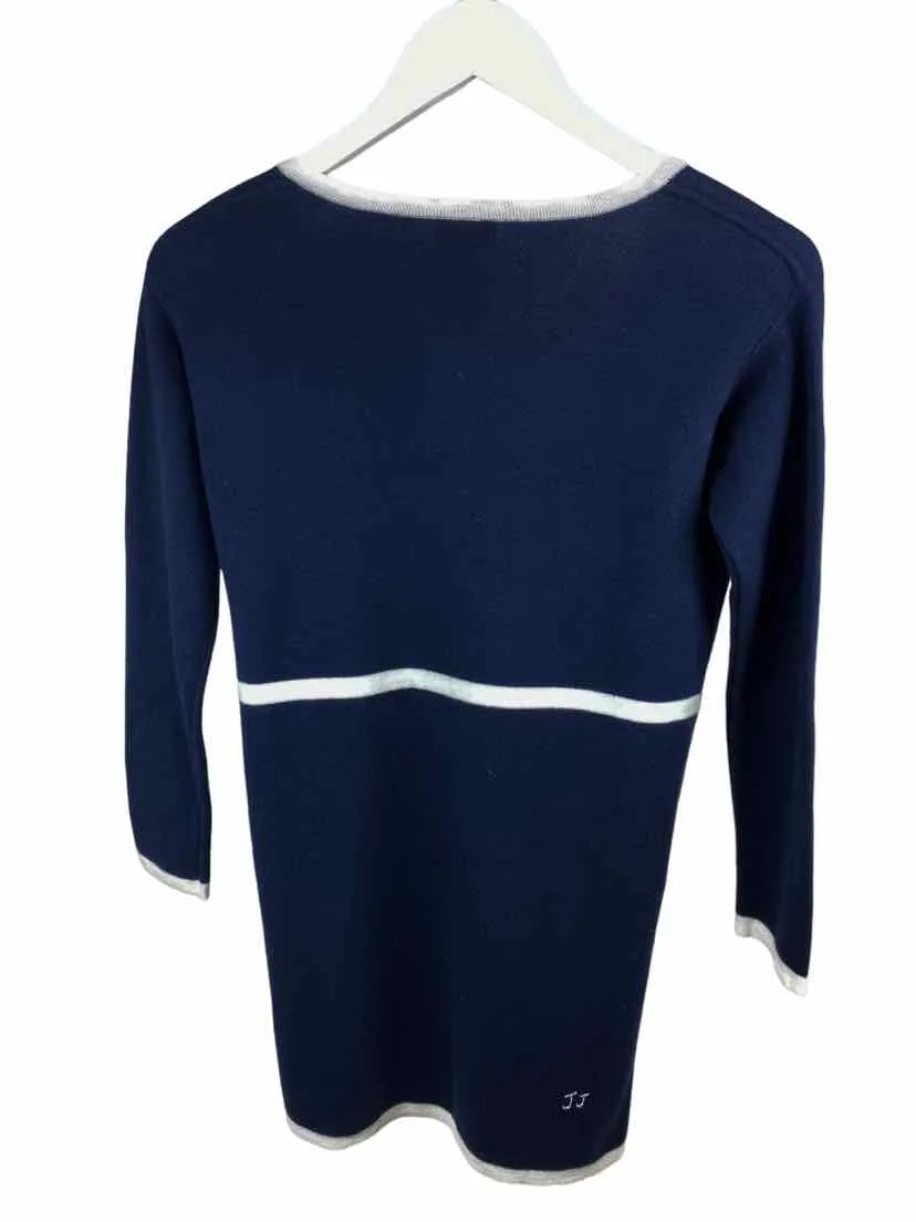 Jigsaw Junior, Girls' Open Cardigan Sweater, Navy/White, Size 10-11 (runs big)