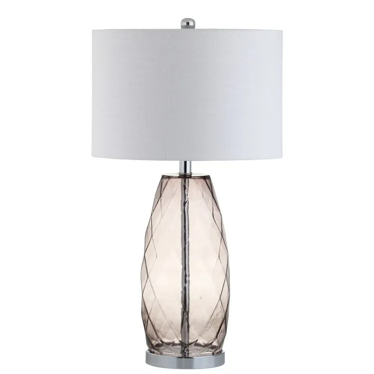 Juliette Faceted Glass Table Lamp - Smoked Gray