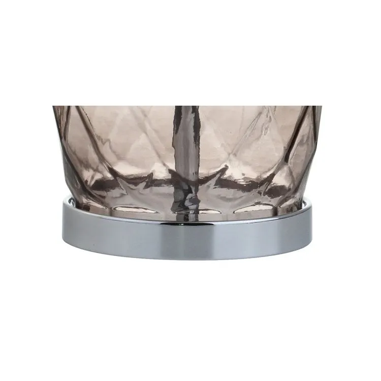 Juliette Faceted Glass Table Lamp - Smoked Gray