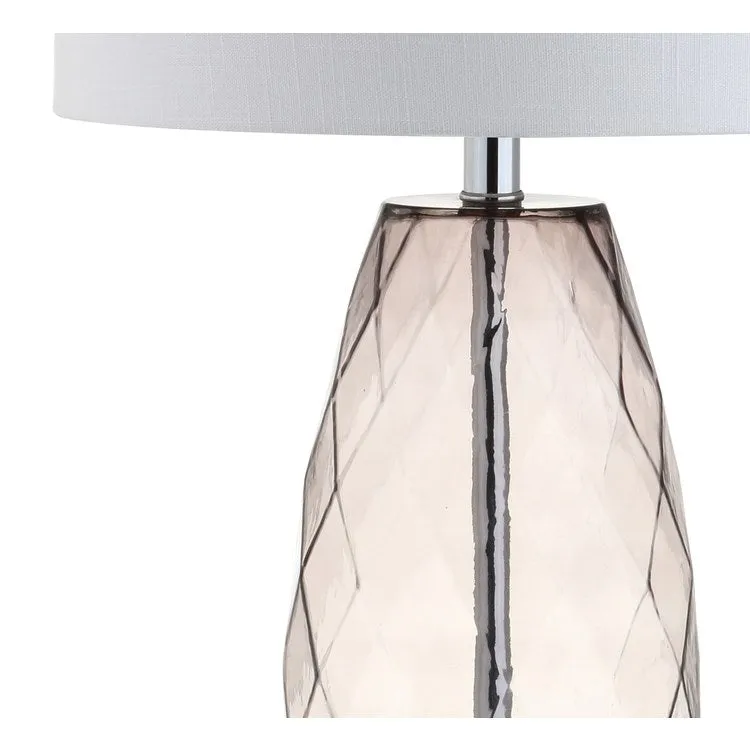 Juliette Faceted Glass Table Lamp - Smoked Gray