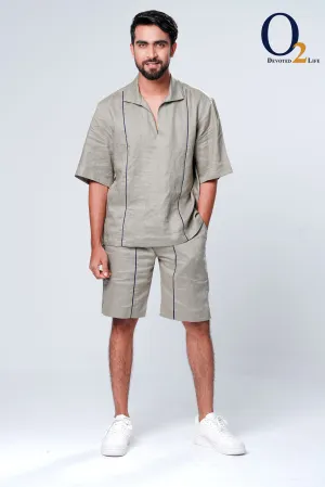 Laurel Green V-Neck Co-Ord Shirt