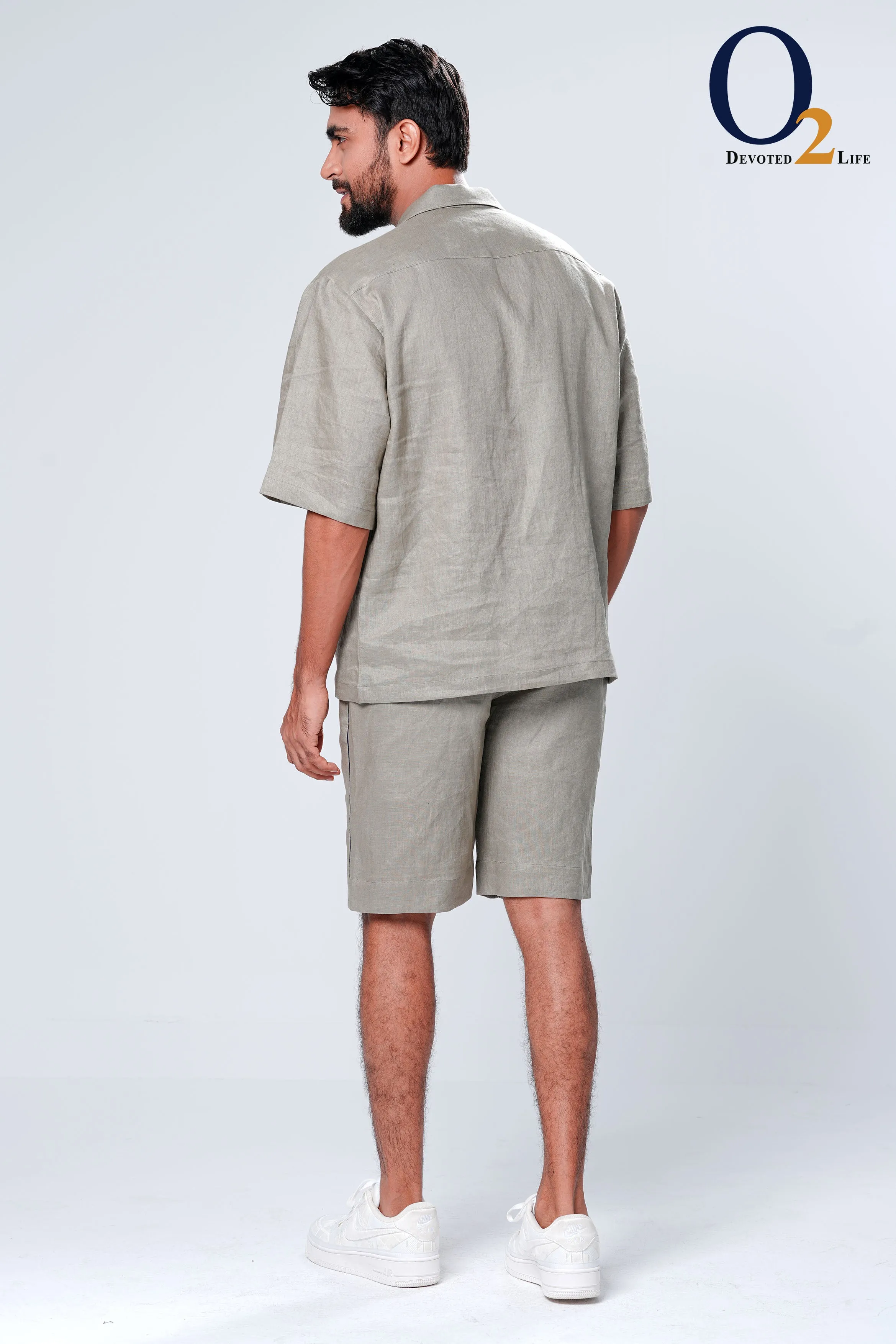 Laurel Green V-Neck Co-Ord Shirt