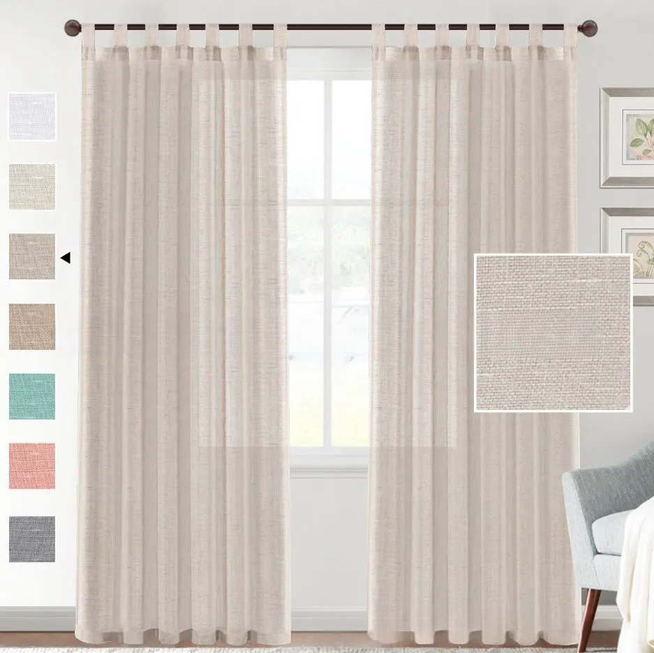 Linen Yarn Curtain Transparent Window Screen – Semi-Sunshade Modern Simplicity