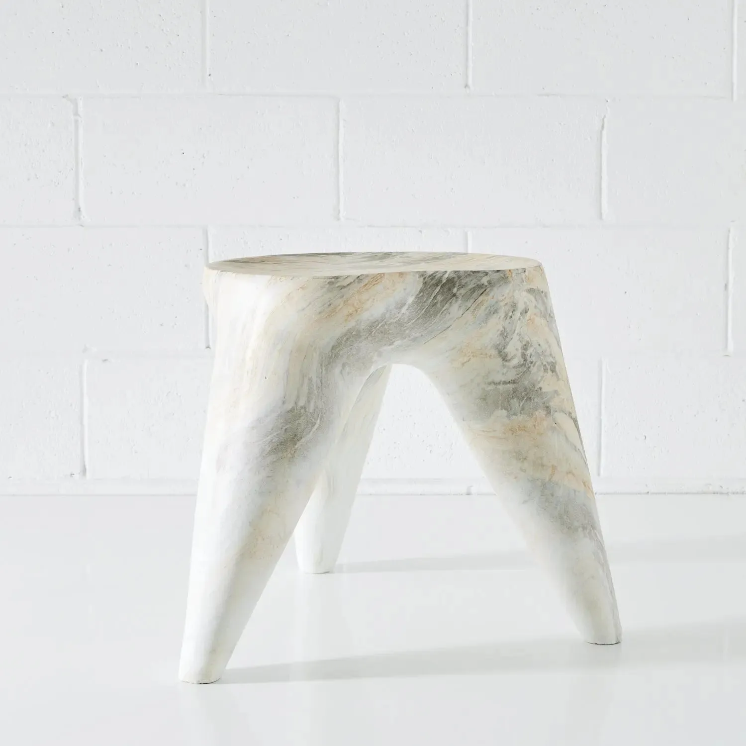 Magnesium Oxide Abstract Side Table Small Grey