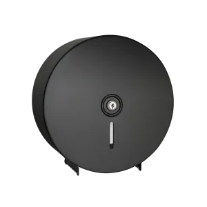 Matte Black - Toilet Tissue Dispenser - Single 10" Roll, Round - Powder Coated Stainless - Surface Mounted - NEW
