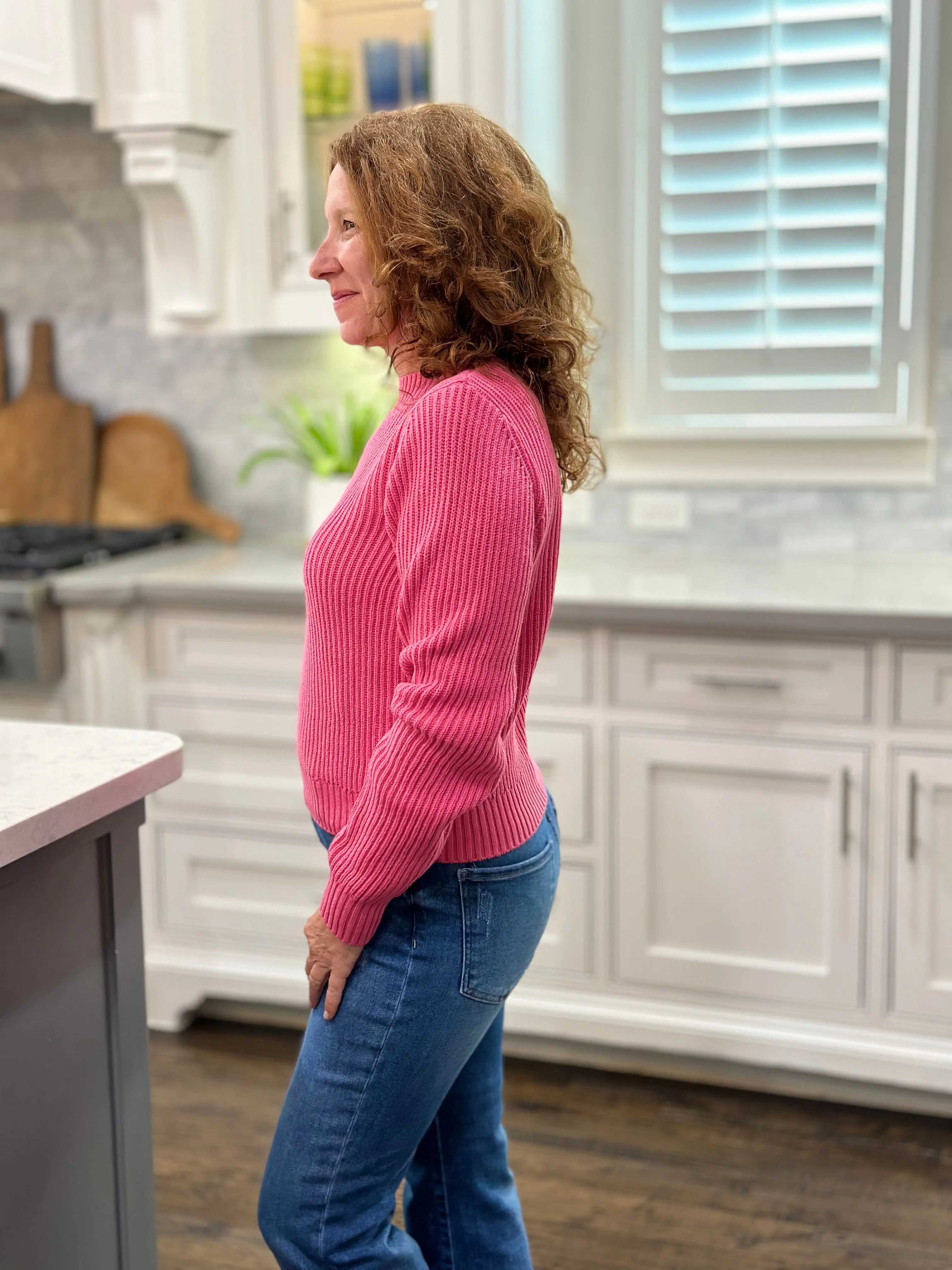 Michael Stars Popover Sweater in Flamingo