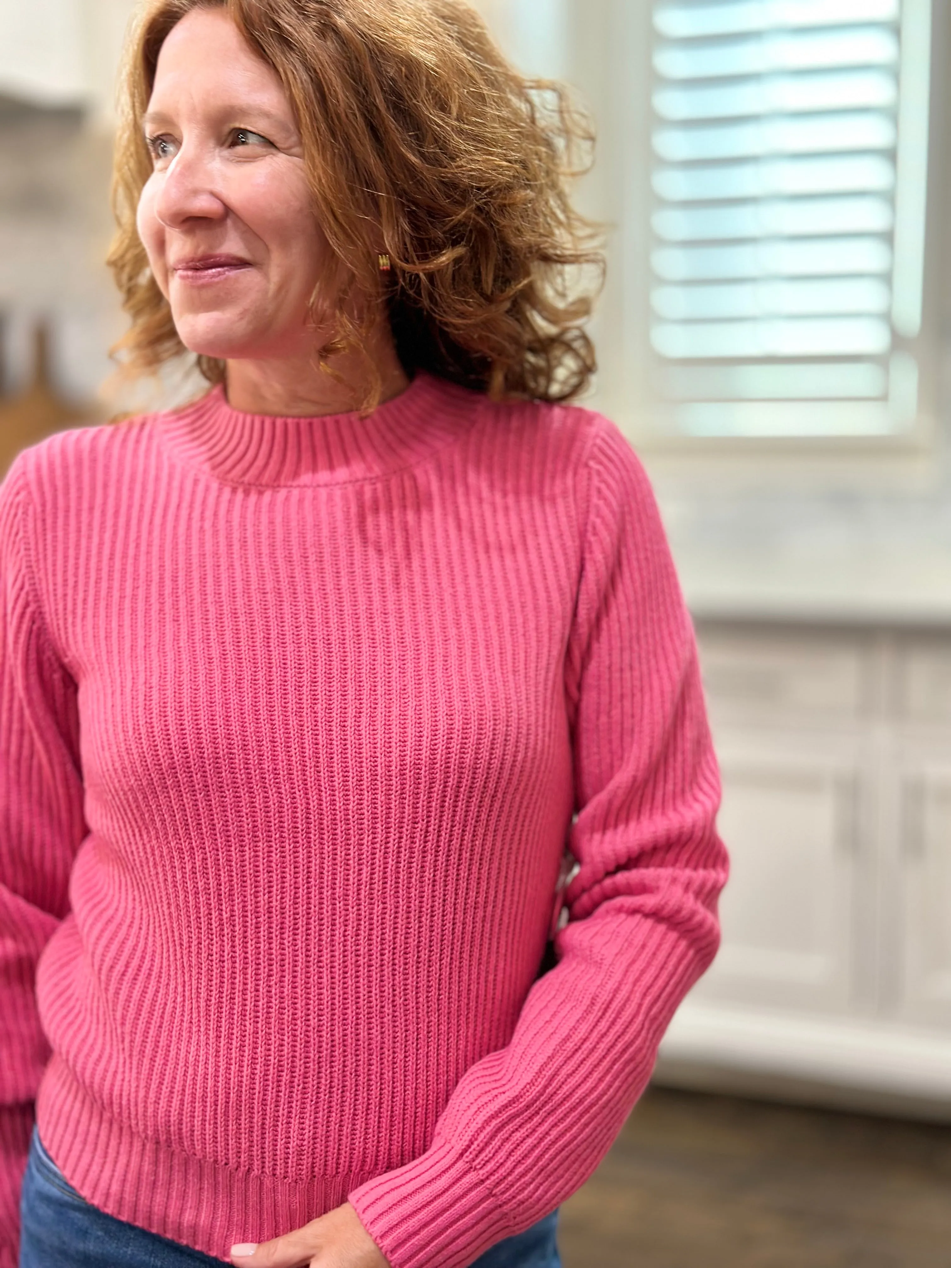 Michael Stars Popover Sweater in Flamingo