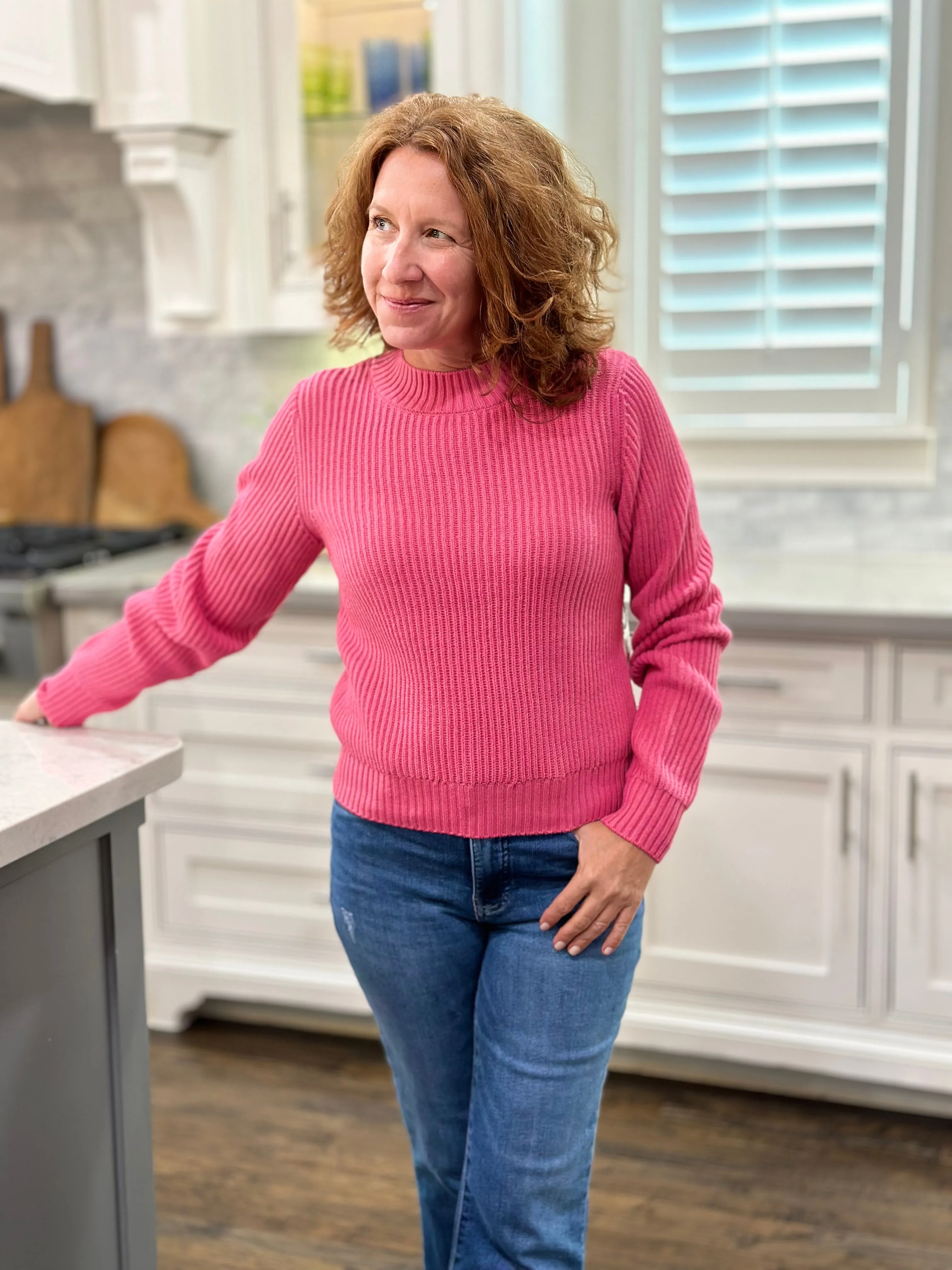 Michael Stars Popover Sweater in Flamingo