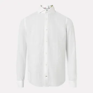Pai Slim Fit Long Sleeve Linen Shirt / White
