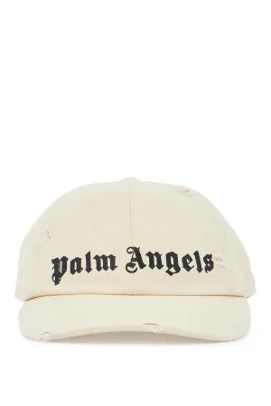 PALM ANGELS distressed baseball cap with logo
