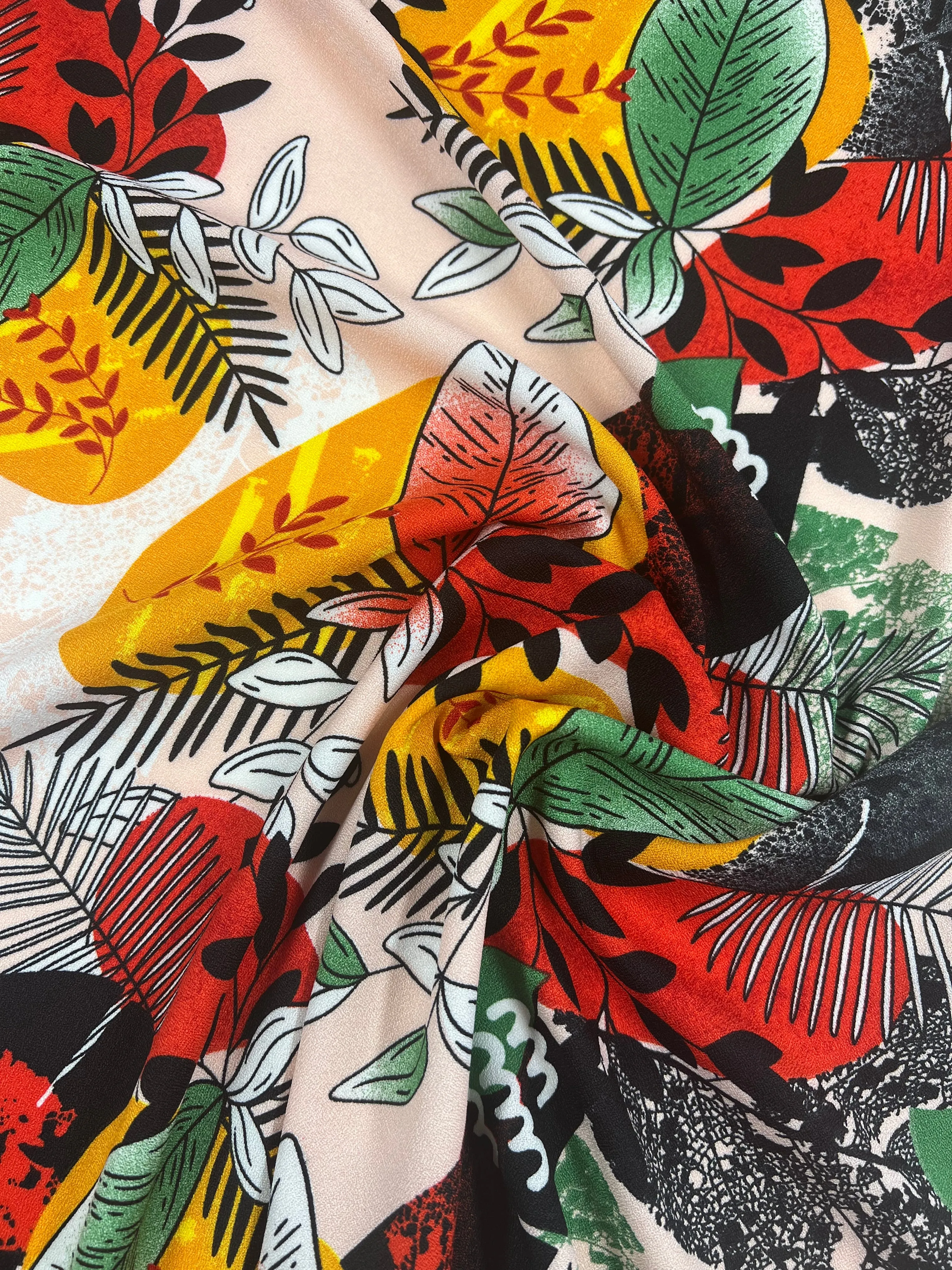 Printed Crepe - Jungle Sunset - 140cm