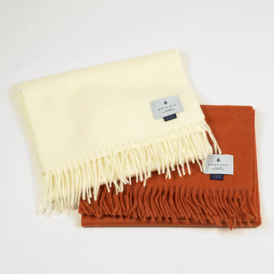 "Winter White" lambswool & angora scarf