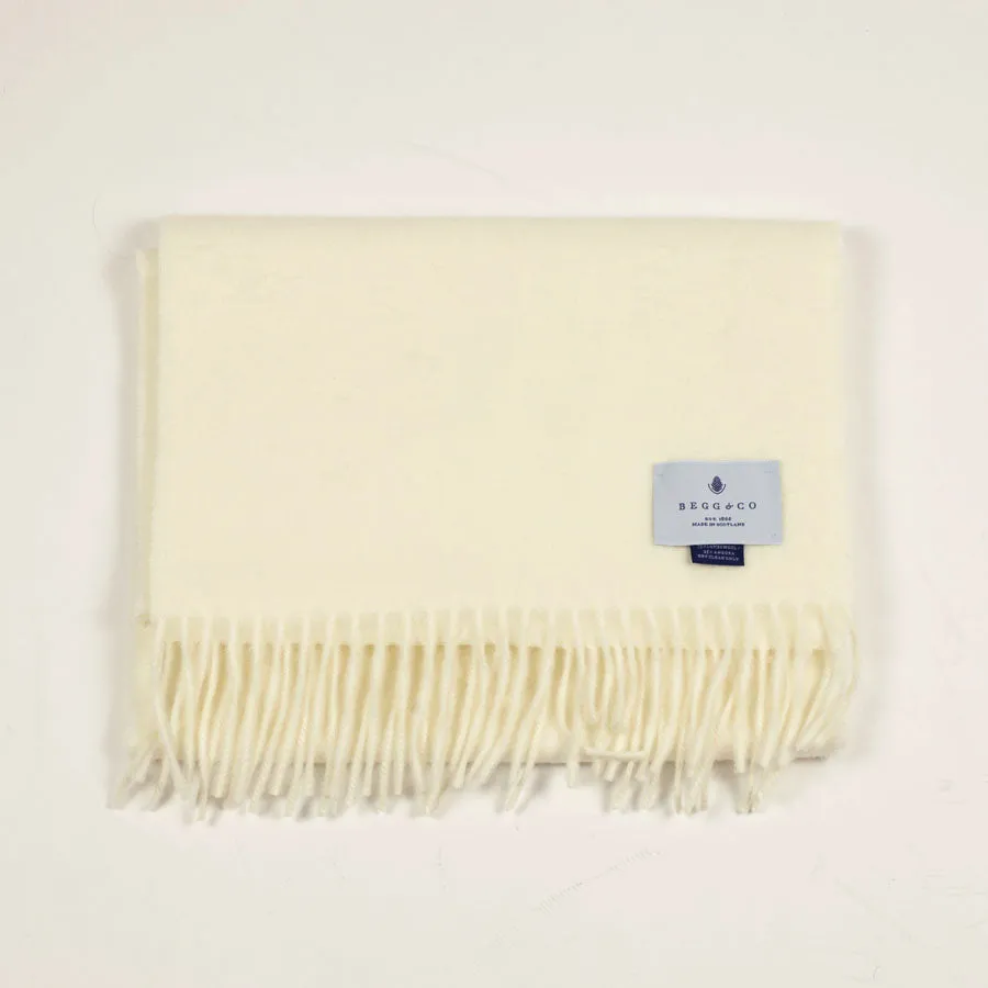 "Winter White" lambswool & angora scarf