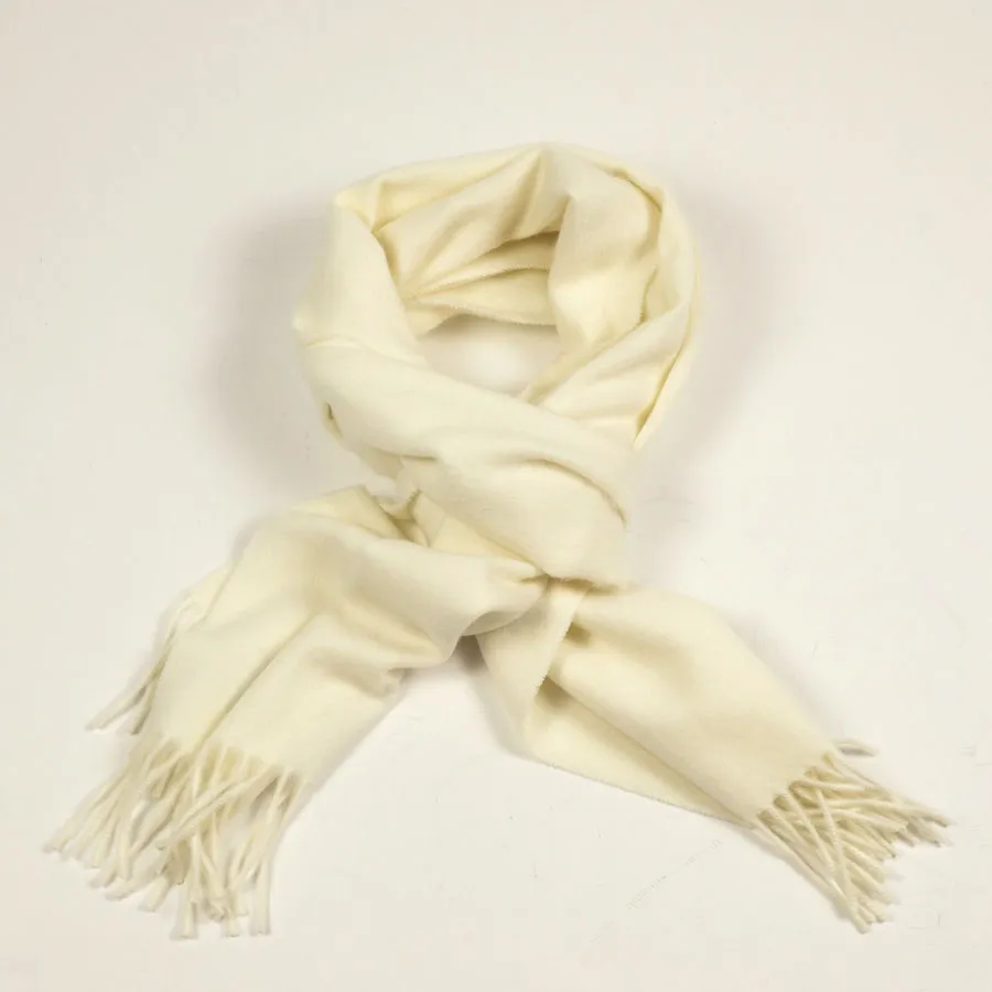"Winter White" lambswool & angora scarf