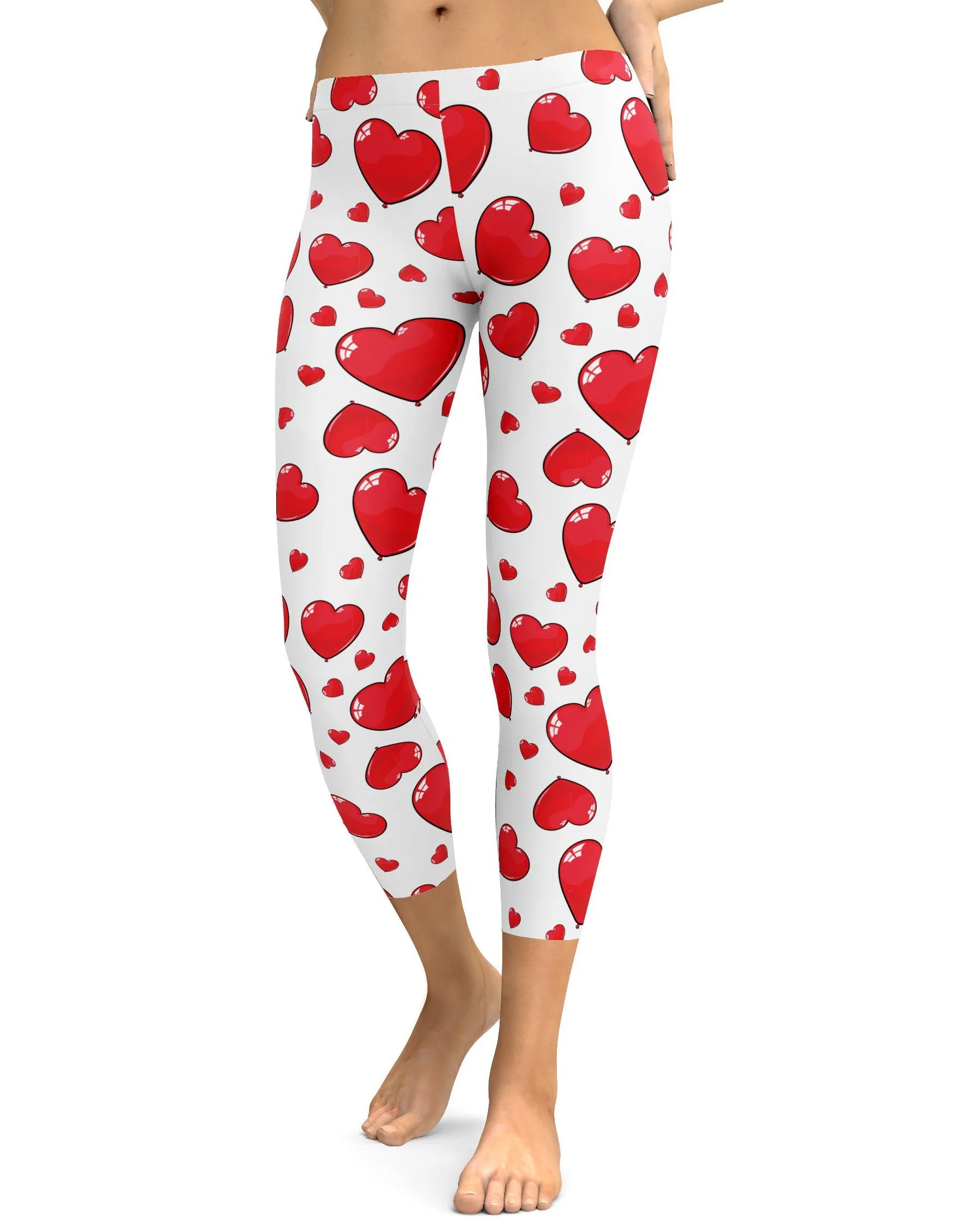 Red Heart Shaped Balloons Capris