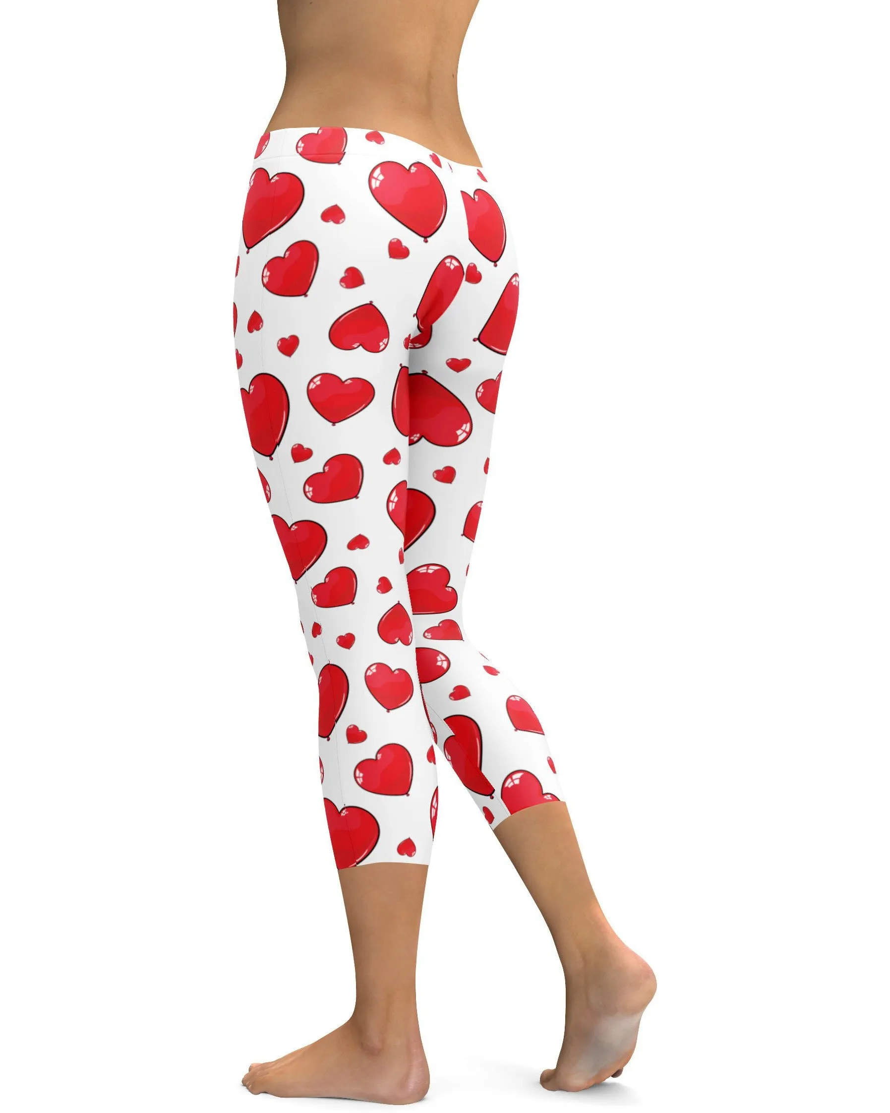 Red Heart Shaped Balloons Capris