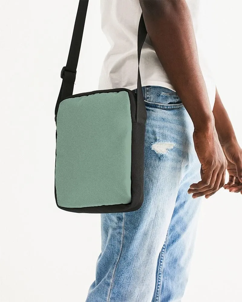 Shaded Pale Pastel Green Gray Messenger Pouch | C30M0Y30K30