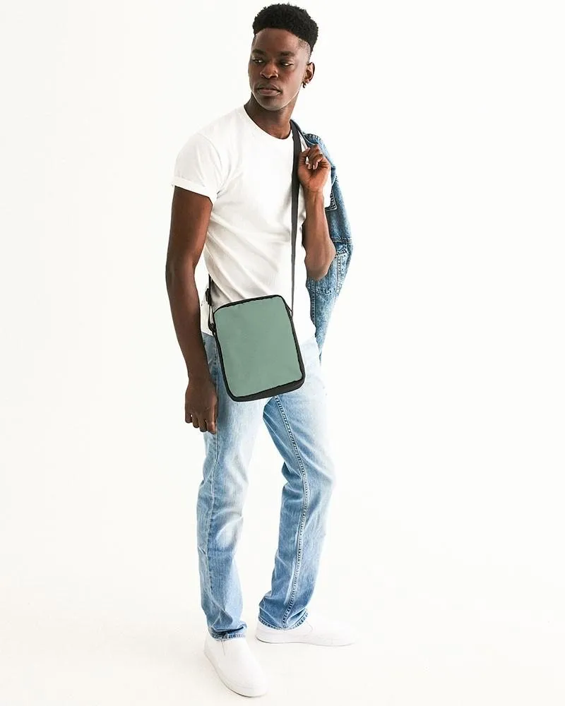 Shaded Pale Pastel Green Gray Messenger Pouch | C30M0Y30K30