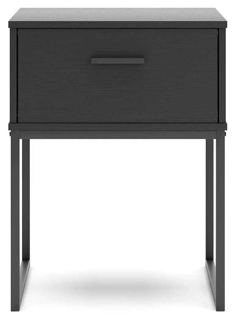 Socalle Full Platform Bed with 2 Nightstands in Black