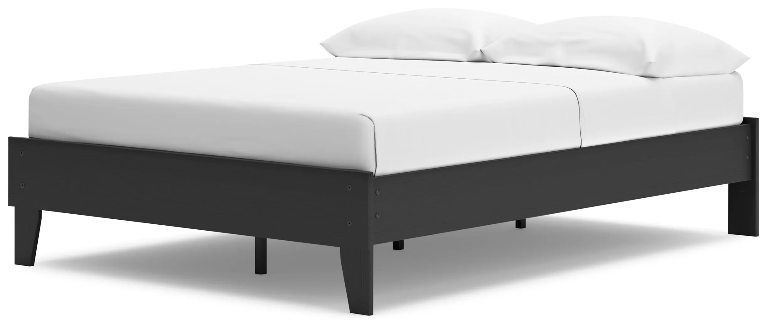 Socalle Full Platform Bed with 2 Nightstands in Black