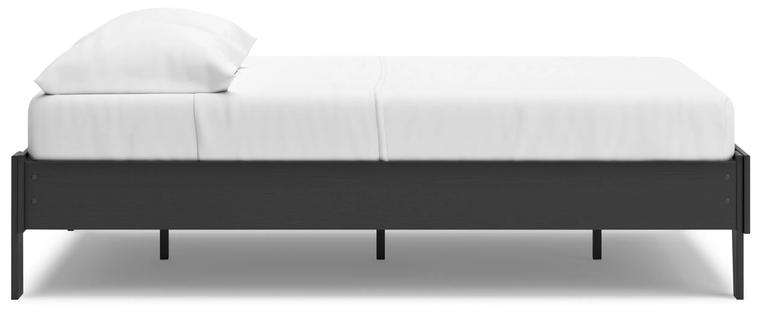 Socalle Full Platform Bed with 2 Nightstands in Black